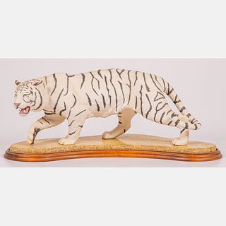 A Franklin Mint Porcelain White Majesty Tiger