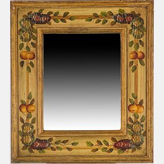 A Hand Painted Beveled Mirror