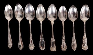 A Group of Eight Silver Table Spoons