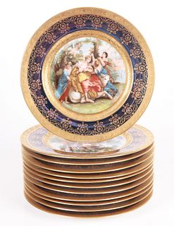 Twelve Royal Vienna Style Plates