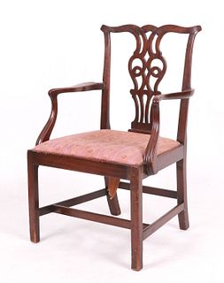 A Carved Mahogany Chippendale Armchair