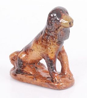 A Pennsylvania Redware Pottery Dog