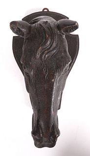 A Black Forest Carved Horse Head