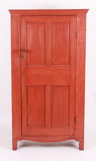 A Single Door Red Painted Cupboard
