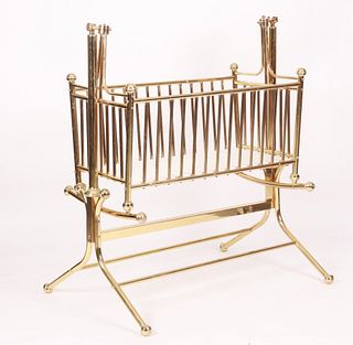 A Victorian Brass Cradle