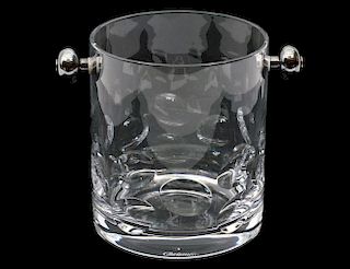 CHRISTOFLE SILVER PLATED AND CRYSTAL ICE BUCKET