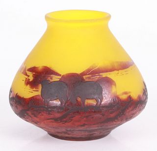 Muller Freres Luneville Cameo Glass Vase