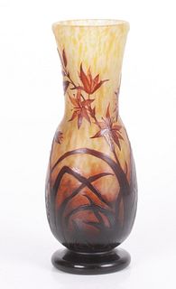 A Large Daum Nancy Cameo Glass Vase