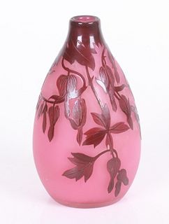 Andre Delatte French Cameo Glass Vase