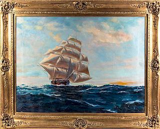 Benjamin Turner Stephenson, (American, 1886-1973), Clipper Ship in Full Sail, 1930