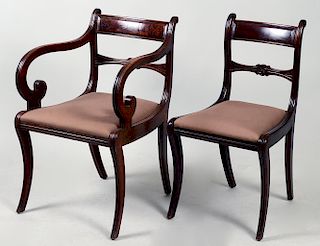 SET OF EIGHT REGENCY STYLE MAHOGANY DINING CHAIRS