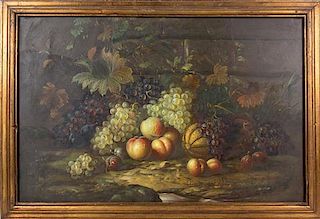 C. Finney, (20th century), Still Life with Peaches and Grapes