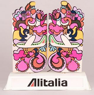 Mid Century Alitalia Airlines Rotating Display