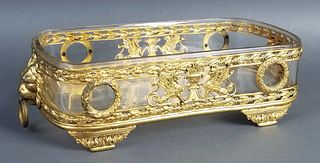 Late 19th C. Gilt Brounze Mounted and Glass Centerpiece