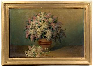 American School, (20th century), Still Life with Flowers and Vase
