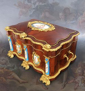 Monumental French Sevres Jewelry Box. 19th C.
