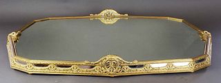 Large 19th C. French Bronze Mirrored Plateau