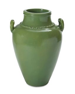 A large Pacific Pottery-style garden urn