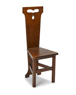 An Arts & Crafts oak hall chair, by Michigan Chair Co.