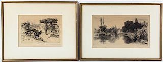 * Francis Seymour Haden, (British, 1818-1910), Landscapes (a group of six works)