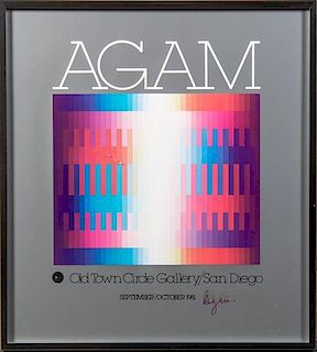 A Yaacov Agam Old Town Circle Gallery Poster, 22 x 22 3/8 inches (visible).