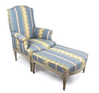 A Louis XVI Style Duchess Brisee Height of chair 42 inches.