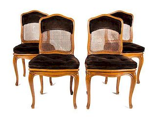Four Louis XV Style Mahogany Side Chairs Height 37 inches.