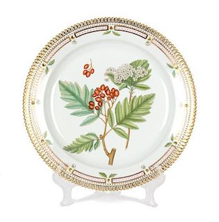 A Royal Copenhagen Flora Danica Porcelain Circular Platter Diameter 14 inches.