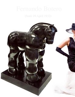 Trojan Horse, Monumental Signed Botero Sculpture, H 40"