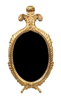 A Regency Style Giltwood Mirror Height 38 inches x width 21 inches.
