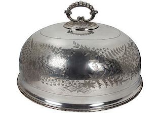An English Silver-Plate Domed Cover, Height 12 x length 18 inches.
