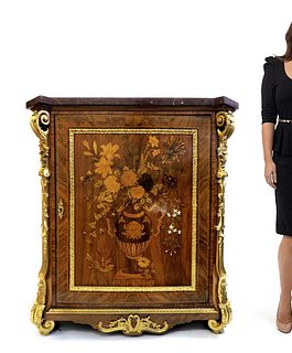 Fine 19th C. Bronze Mounted Inlaid Cabinet