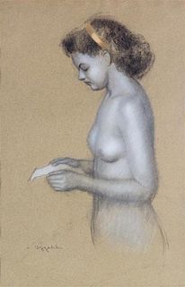 Onestas Uzzell, (American, 1904-1955), Portrait of a Young Female Nude