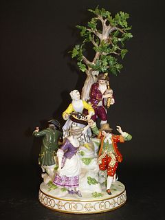 19th C. Meissen Musical Porcelain Figurine Group