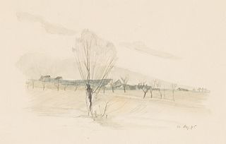 EMILIE MEDIZ-PELIKAN  (Vöcklabruck 1861 - 1908 Dresden)  Village Landscape, 1895 