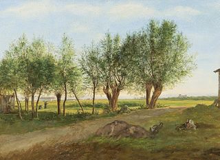 JOHANN NEPOMUK RAUCH  (Vienna 1804 - 1847 Rome)  Landscape near Vienna 