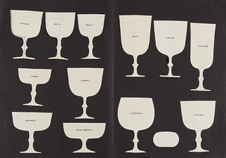 JOSEF HOFFMANN  (Pirnitz 1870 - 1956 Vienna)  Design for Drinking Glasses 
