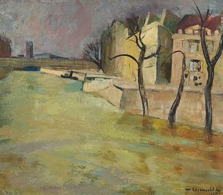 WILLY EISENSCHITZ  (Vienna 1889 - 1974 Paris)  At the Seine in Paris, 1957 