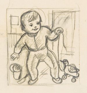 CARRY HAUSER  (Vienna 1895 - 1985 Rekawinkel)  Child with Duck, 1932 