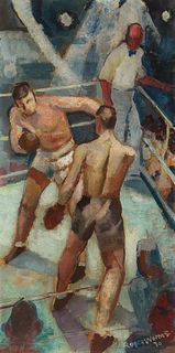 ROGER WORMS  (Épernay 1907 - 1980 Paris)  Boxing Match, 1930 