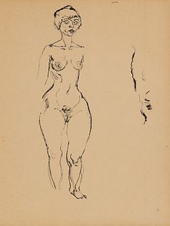 GEORGE GROSZ  (Berlin 1893 - 1959 Berlin)  Standing Nude, 1914 