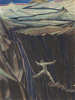 HANNS HAAS  (1890 - 1963 Munich)  Climber in the Rock, 1923 