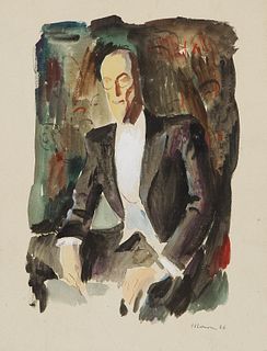 STEPHAN HLAWA  (Vienna 1896 - 1977 Vienna)  Portrait Dr. Fiala, 1946 