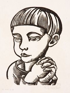 GEORG PHILIPP WÖRLEN  (Dillingen at Danube 1886 - 1954 Passau)  Boy with folded Hands 