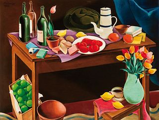 HERBERT PLOBERGER  (Wels 1902 - 1977 Munich)  On the table, under the table 