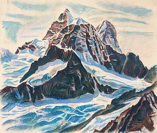THEODOR ALESCHA  (Vienna 1898 - 1991 Lilienfeld)  Blick vom Matterhorn, 1934 