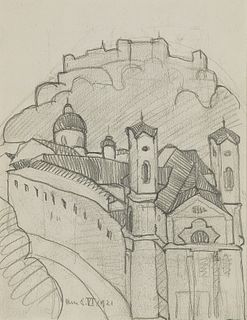 HERBERT GURSCHNER  (Innsbruck 1901 - 1975 London)  Fortress Hohensalzburg, 1921 