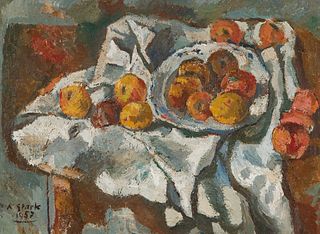 KARL STARK  (Glojach 1921 - 2011 Klosterneuburg)  Still Life with Fruits 