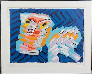 Karel Appel, (Dutch, 1921-2006), Sad Cat (from Cats portfolio), 1978
