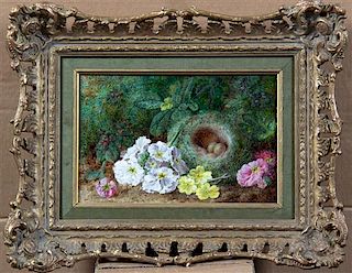 * George Clare, (British, 1835-1900), Flowers with Bird's Nest